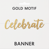 Gold Motif "Celebrate" Banner